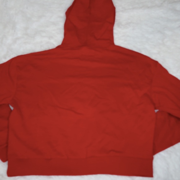Guess Vera Long Sleeve Hoodie Sweatshirt Tulip Red Size Medium NWT - Picture 6 of 6